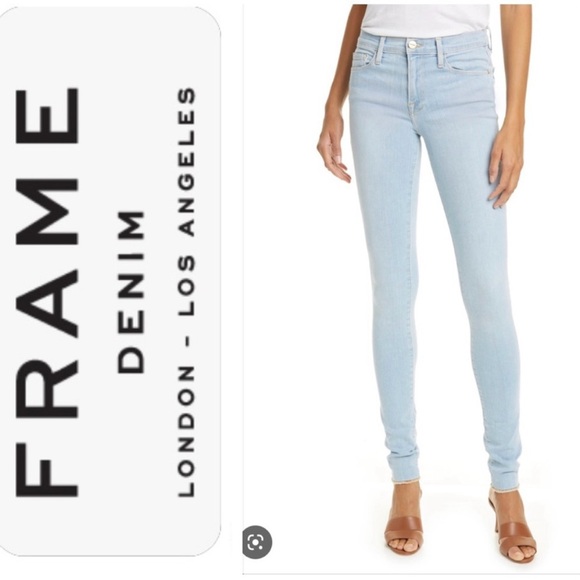 Frame Denim Light Blue Skinny Jeans - Picture 3 of 7